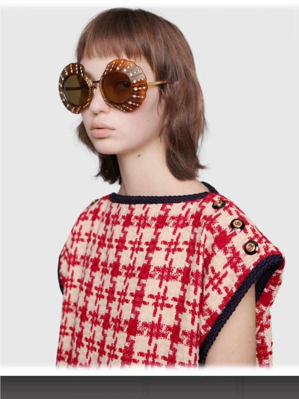 Incredibly Rare Limited Edition Gucci Tartarugato Shell Crystal Sunglasses